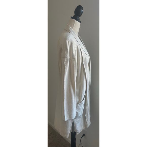 NATURELLE George Georgiou Raw Silk Oversized Unlined Cream Jacket Blazer Sz S - Picture 4 of 8
